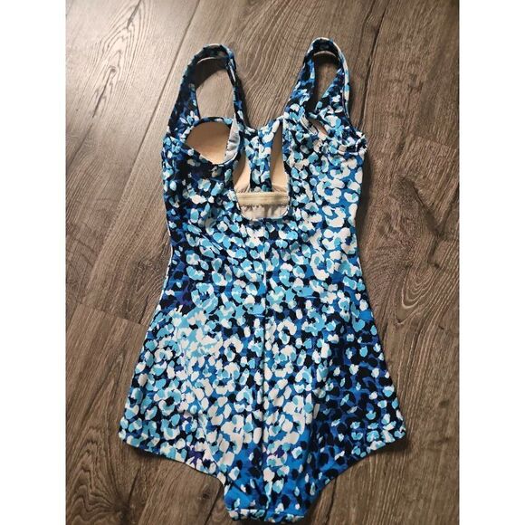 Maxine of Hollywood Blouson Ruched Pin-Up One-Piece Swimsuit Women's Size 10 - Picture 2 of 3